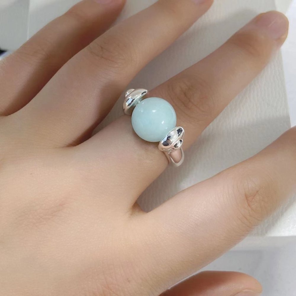 Uno de 50 Ring Blue MOON RING Silver-Plated Metal Ring Women Jewelry Gift